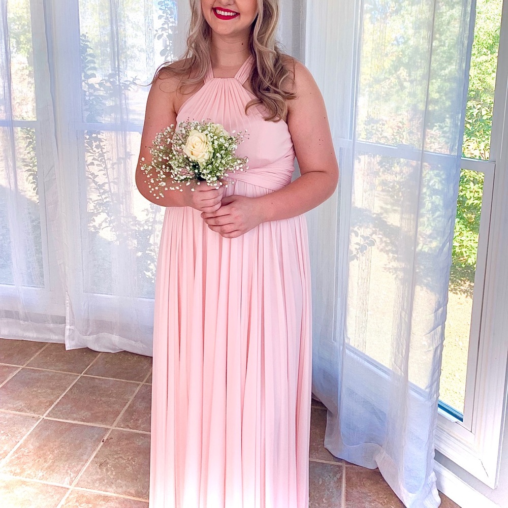 David’s Bridal Bridesmaid Halter Top Dress
